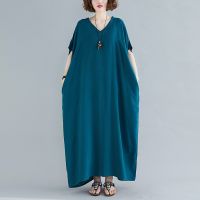 COD SDFGERTYTRRT Oladivi 9 Colors 8XL Oversize Women Bohemian Dress Plus Size Maxi Long Dresses Casual Loose Boho Beach Wear PRE 7099 L XL XXL 3XL 4XL 5XL 6XL 7XL 8XL B151