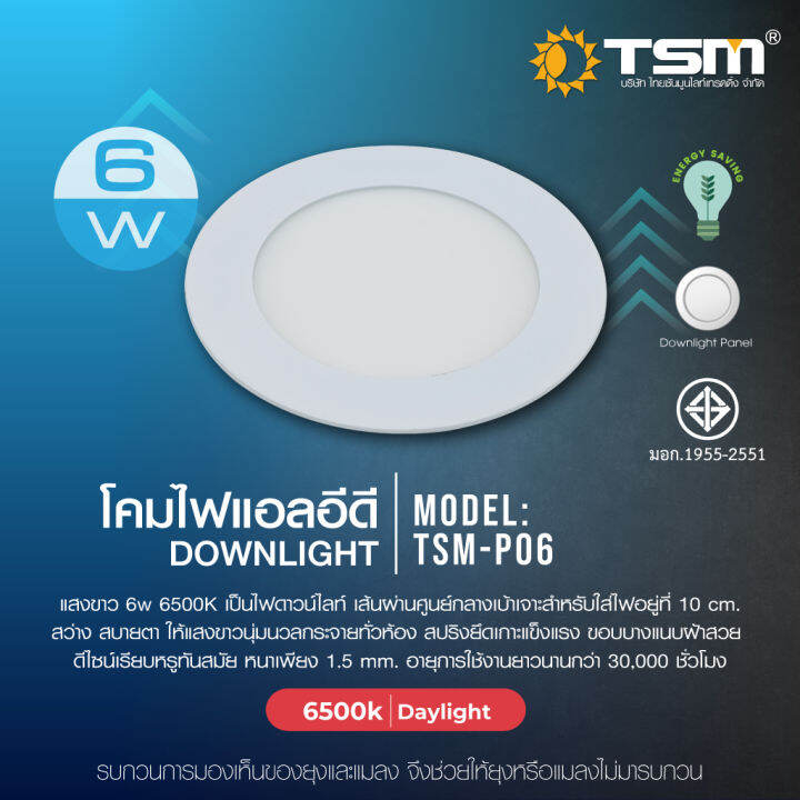 โคมไฟพาแนล-led-ขนาด3-6-9-12-18วัตต์-ไฟเพดาน-ดาวน์ไลท์ฝังฝ้า-ให้ความสว่างรอบทิศทาง-กระจายแสงได้ทั่วถึง-แสง-day-light