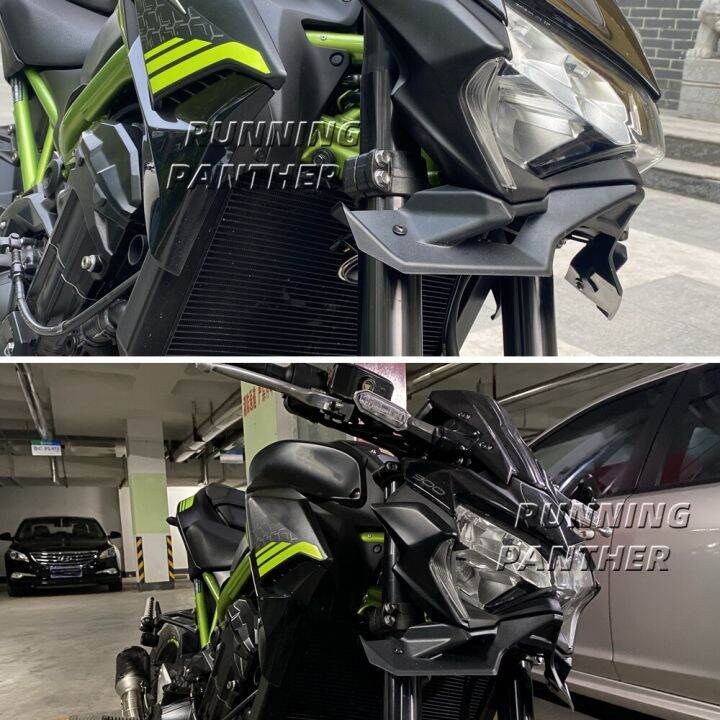 สำหรับ-kawasaki-z900-z-900-2020-2021-2022มอเตอร์ไซด์ลงแรงด้านหน้าสปอยเลอร์เปลือยกายชุดสปอยเลอร์ปีกแอโรไดนามิก