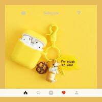 【Direct-sales】 เคสซิลิโคนของสุนัขน่ารักสำหรับเคสหูฟังบลูทูธตลกสำหรับพวงกุญแจฝาครอบป้องกัน