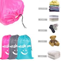 1PC Portable Nylon Laundry Bag Wash Me Travel Storage Pouch Machine Washable Dirty Clothes Organizer Wash Drawstring Bag