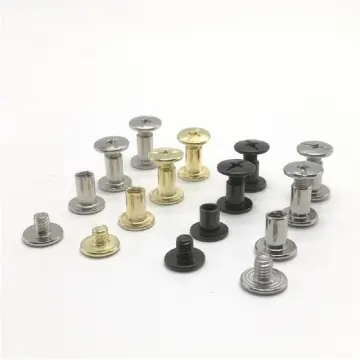 10 Sets 3mm 4mm 5mm Solid Brass Chicago Screws Rivets for Leather