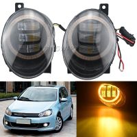 (ซ้าย + ขวา) Mk6กอล์ฟไฟตัดหมอกรถ VW Volkswagen 2009-2013เลนส์ LED หมอกกลางวันไฟเดย์ไลท์ DRL 30W 6000LM 12V