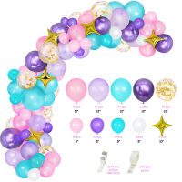 107pcs Mermaid Unicorn Balloon Arch Kit Garland for Kids Girl Rainbow Unicorn Theme Birthday Party Decoration Air Latex Balloon