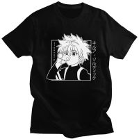 Kawaii Hunter X Hunter Tshirt Men Killua Zoldyck Tshirt Crew Neck Fitted Soft Cotton Anime Manga Tee Shirt Gildan