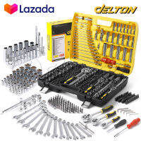 DELTON King Tools เครื่องมือช่าง ประแจ ชุดบล็อก 216 ชิ้น (ชุดใหญ่) ขนาด 1/4 นิ้ว 3/8 นิ้ว 1/2 นิ้ว ชุดเครื่องมือ ชุดประแจ ลูกบล็อก บล็อก ไขควง KING TOOLS SERIES ผลิตจากเหล็ก CR-V แท้ รุ่น DKT-216PCS