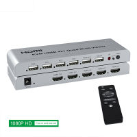 สวิตช์ KVM 4X1 HDMI Quad Multi Viewer 1080P HDMI Quad Screen Segmentation Multivviewer ไร้รอยต่อสวิตช์ KVM สำหรับ HDMI สวิตช์ KVM สำหรับสายเคเบิลเชื่อมต่อHDTV พีซี