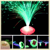 ? LECHU? เปลี่ยนสีหลอดไฟ LED Fiber Optic Night Light Stand Home Decor สีสันสดใส