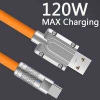 ♥【 Readystock 】 + จัดส่งฟรี♥120W 6A Super Fast Charge Type-C Liquid สายซิลิโคน Quick Charge สาย USB สำหรับ Xiaomi Huawei Samsung Pixel USB Bold Data Line