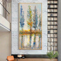 New Design Real Hand Painted Abstract Flower Paintings Canvas Artwork Wall Decor Art And Craft For Hotel Decoration