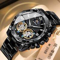 Double tourbillon watch men all automata hollow-out machinery table multifunctional fashion noctilucent waterproof wrist watch cross-border --238811Hot selling mens watches✁℗