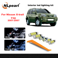 NLpearl 10Pcs แคนบัสภายในโดมแผนที่ไฟหลังคาชุดสำหรับนิสสัน X-Trail X Trail T30 2001 2002 2003 2004 2005 2006 2007รถ LED ในร่มไฟอ่านหนังสือชุด