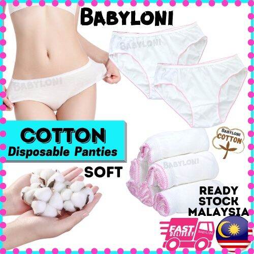⭐COTTON Disposable Panties Maternity Travel Panty Underwear Seluar