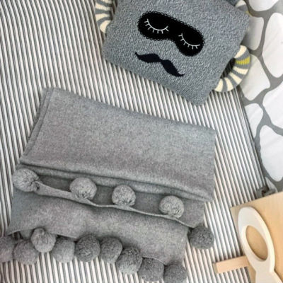75X105cm Cotton Knitted Bear Khaki Soft Girl Baby Blanket Newborn Bed Quilt Cover girl Summer Blanket Infant Bedding with Ball