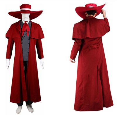 2022 New Cosdaddy Anime Alucard Cosplay Costume Adult Men Full Suit Wig Halloween Carnival Costume