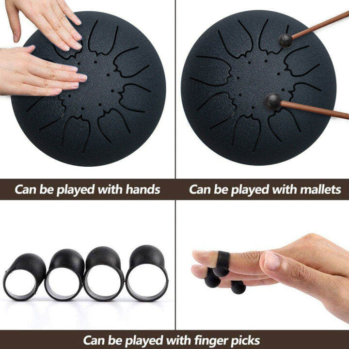 2021steel-tongue-drum-set-6-inch-8-tune-handpan-drum-pad-tank-with-drumstick-carrying-bag-percussion-instruments-accessories-new