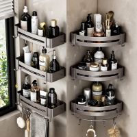 Shelf No Drilling Aluminum Above The Toilet Wall Mounted Bathroom Organizer Shampoo Storage Rack Bathroom Kitchen Accessories