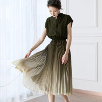 European Cargo 2022 Summer New Temperament Elegant Pleated Pleated, Thinner, Loose Waist And Dress Niche Girl