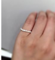 1-2.5MM  Natural Fresh Water Pearl Tail Ring Rice Shape Tiny Pearl Fashion Women Jewelry Simple Pearl Ring