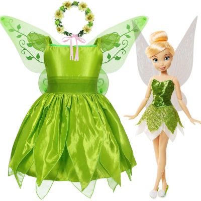 〖jeansame dress〗 Girls Tinker Bell CostumeCostume Doll2-10Y