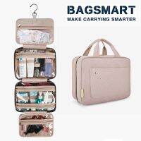 【LZ】✥☋  BAGSMART necessarie feminina organizador de viagem pendurado saco de higiene pessoal grande caixa de armazenamento portátil à prova dwaterproof água caso cosmético para maquiagem bolsa de viagem multifuncional dobrável