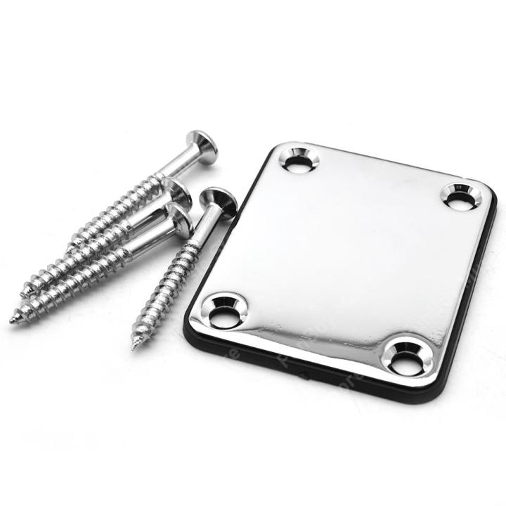 lettering-carved-electric-guitar-neck-plate-with-4-screws-for-st-tl-style-electric-guitar-bass-chrome-black