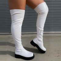 Big Size 43 Female Thigh High Boots Over The Knee Women Boots Platform Shoes Thick Bottom Round Toe Zipper Ladies Boots Black