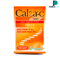 หมดอายุ 26/4/24 CalZa C Tablet แคลซ่า ซี แคลเซียม แอล- ทรีโอเนต 750 mg. + ซี ชนิดเม็ด 60 เม็ด [PPLINE]