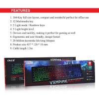 OKER VA-59 OKER VAMPIRE KEYBOARD USB MULI BACKLIGHT VA59 มีไฟ