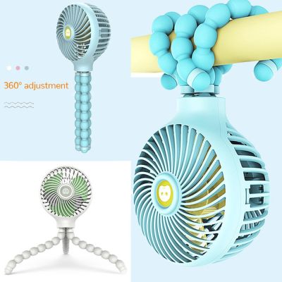 Portable Mini USB Rechargeable Fan Hanging Octopus Shape Stand Fan Adjustable Charging Fan Cooler for Baby Stroller