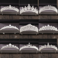 【CW】Silver Color Crystal Rhinestone Crown and Tiara Wedding Hair Accessories Bridal Tiaras Hair Crown Wedding Headpiece Women Diadem