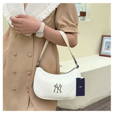 MLBˉ Official NY South Korea ML spring new embossed underarm bag full standard NY high quality all-match ladies portable shoulder bag