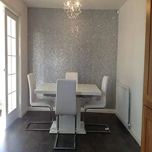 Silver Glitter Wallpaper Self Adhesive Sparkle Holographic Waterproof Pvc With Glue Wall Stickers Renovation Background Sticker For Home Bedroom Living Room Lazada Ph - Glitter Wallpaper For Bedroom Walls