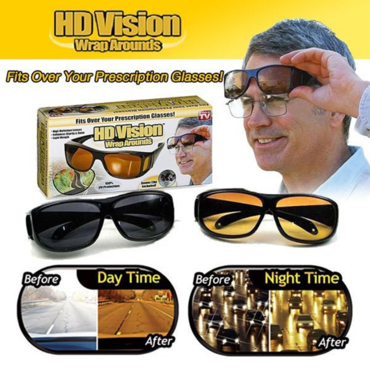 hd-vision-wrap-แว่นตัดแสงกลางคืน-แว่นกันแดด-แว่นตาขับรถกลางคืน-แว่นใส่ขับรถ-แว่นกรองแสง-แว่นกันแดด-ขับรถ-กลางวัน-กลางคืน-hd-vision-2ชิ้น-ชุด