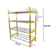 (โปร++) ชั้นวางรองเท้าแตนเลส 4 ชั้น ตัวท่อใหญ่ขึ้น รับน้ำหนักดี รุ่นนี้แข็งแรงมาก (ม) +ส่วนลด ตู้รองเท้า ชั้นวางรองเท้า ตู้เก็บรองเท้า ตู้ใส่รองเท้า