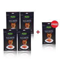 Promotion! ซื้อ 4 แถม 1 พราม่า สแน็ค Salmon ขนมสุนัข รสแซลมอน (70gx5)