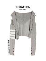 ✟ Ice silk sunscreen knitted cardigan thin womens summer suspender outer blouse hooded shawl top short coat spring and autumn