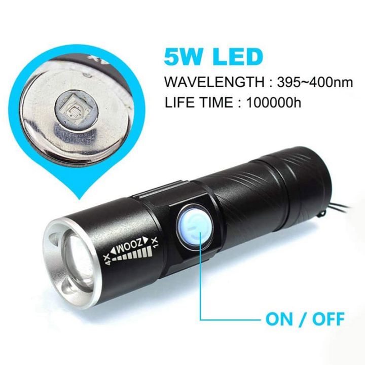 395nm-uv-light-flashlight-blacklight-usb-rechargeable-led-flashlight-waterproof-inspection-pet-urine-torch-lamp
