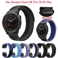 QuickFit 26mm Nylon Watchband Straps For Garmin Fenix 7X 6X 6X Pro 5X Plus 3 3HR Smart Watch Wristbands Bracelet Enduro 2 Correa