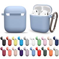 Silicone Cover For Apple AirPods 2/1 Case Wireless Bluetooth Earphone Protective Cover For Airpods 1 2 Cover With Anti-lost Hook