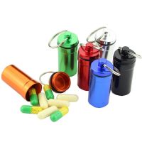 1pc Waterproof Pill Box Case Container Capsule Bottle Keychain Travel Outdoor Portable Seal Pill Case