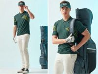 ✑❇▩ Korean single summer new golf mens knitted ice silk short-sleeved T-shirt comfortable and quick-drying