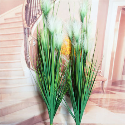 【Cw】93cm 7 Artificial Reed Large Fake Plants Silk Onion Grass Bouquet Wedding Plants Plastic Tree For Home Party Autumn Decor.