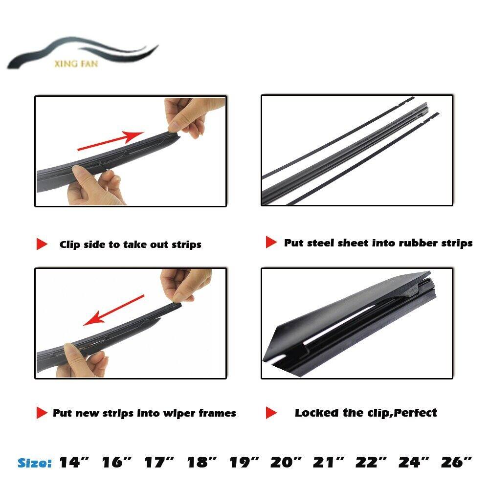 XINFAN Car Wiper Blade Elastic Band Windscreen Vehicle Insert Rubber Strip Refull 8mm 14 "16" 17 "18" 19 "20" 21 "22" 24 "26" 28 "Accessories