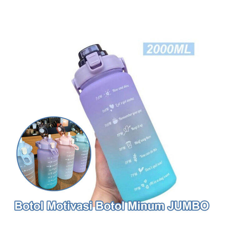 Botol Motivasi Gradiasi 2 Liter Ukran Jumbo - Botol Minum Viral ...