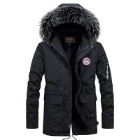 [COD] new mens cotton-padded jacket mid-length quilted warm padded coat loose foreign trade order