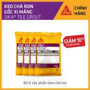 Sika - BỘ 4 sản phẩm keo chà ron chống thấm Sika Tile Grout bao 1 kg