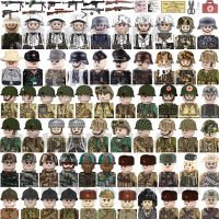 Single Sell WW2 Military German Building Blocks Soviet Soldier US Camouflage Army Figures PPSH Helmet Equipment Weapon Brick Toy