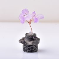 1PC Natural Amethyst Lucky Tree Crystal Gemstone Mineral Ornaments Tree of Life Handmade Home Decoration Healing Chinese style