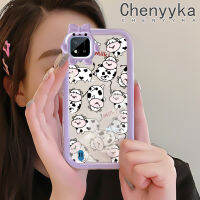 เคส Chenyyyka สำหรับ Realme C20 C20A C11 2021 C11 2020 Narzo 50i การ์ตูนลายวัวน่ารักเคสมือถือโปร่งใสกันกระแทกที่น่ารักและเลนส์กล้องถ่ายรูปมอนสเตอร์ตัวเล็กที่สร้างสรรค์ฝาครอบป้องกันซิลิโคนเคสนิ่มแบบใส